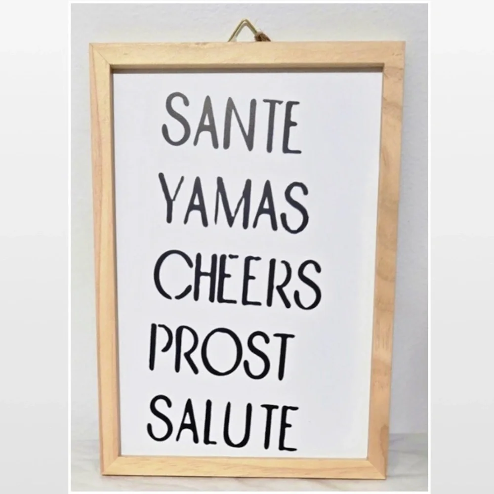 New Room & Retreat Cheers Wood Word Art Sign Wall Décor Bar Wine Theme